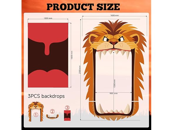 Bafei Lion Safari Party Door Banner Decor
