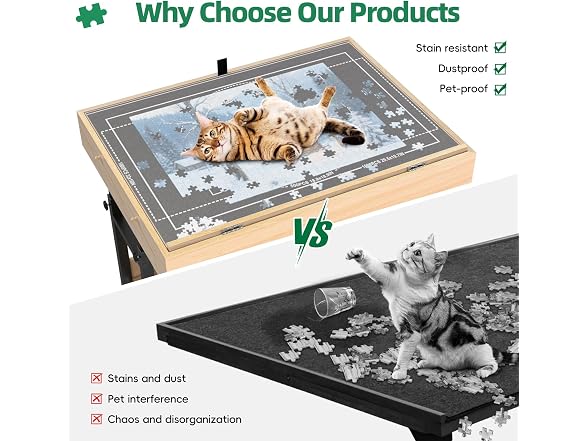 QDKGH Puzzle Table with Drawers