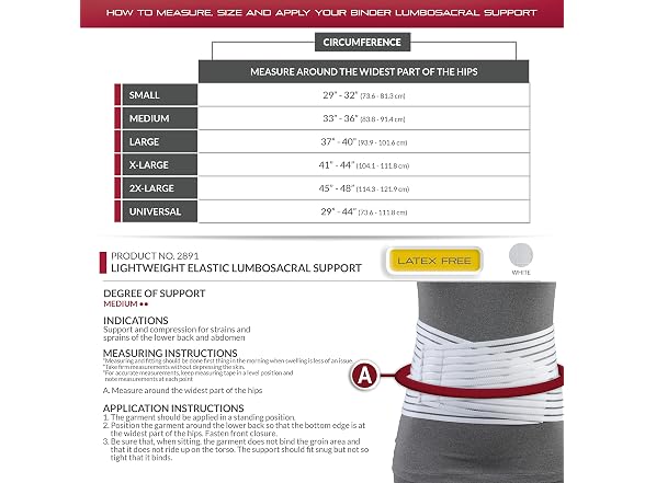 OTC Lumbosacral Support 7in Lower Back Large