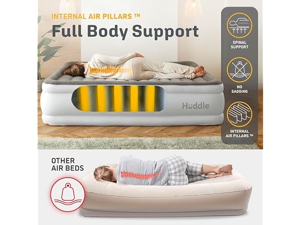 Huddle Luxury Air Bed with Patented Dual Pump
