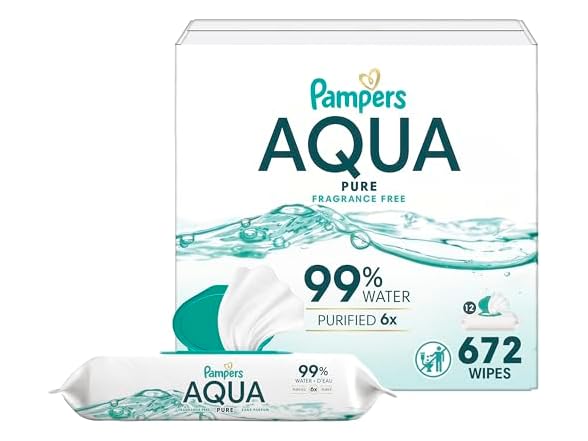 Pampers Aqua Pure Wipes 672ct
