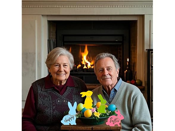 ALISSAR Wooden Easter Bunny Decorations