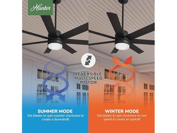 Hunter Fan 52 inch Indoor/Outdoor Matte Black Ceiling Fan