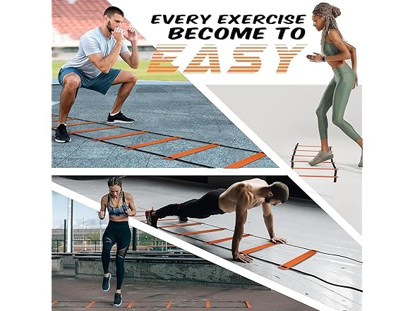 YES4ALL Agility Ladder - 8 Rungs Orange