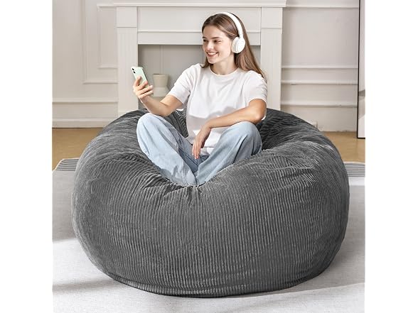 Cansunna 4FT Teardrop Bean Bag Chair Grey