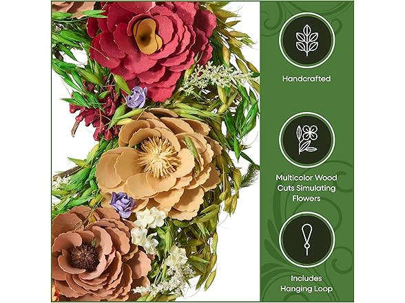 National Tree Company 17" Spring Wood Curl Wreath