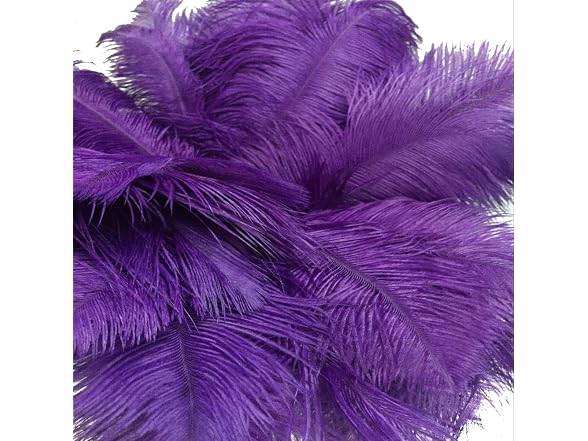 AABABUY 10pcs Ostrich Feathers Purple - Gallery 2