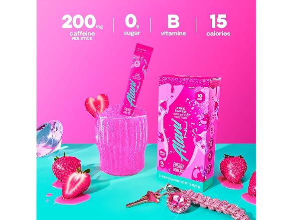 10CT Alani Nu PINK SLUSH Energy Sticks, Energy Drink Powder
