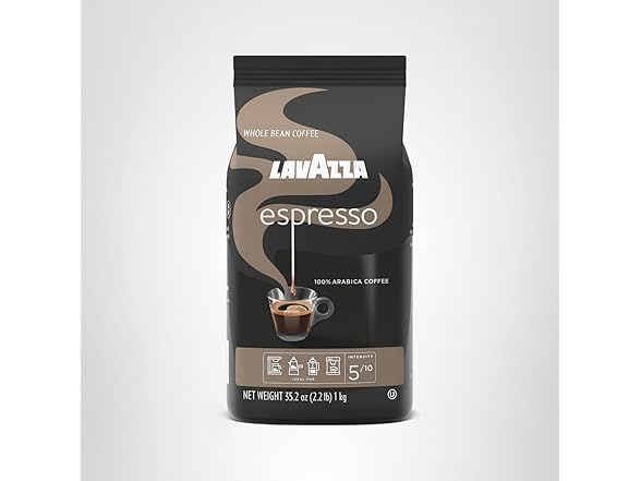 1PK Lavazza Espresso Whole Bean Coffee, Medium Roast