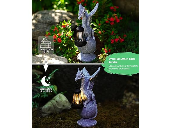 Dragon on Ball Garden Statue Decor