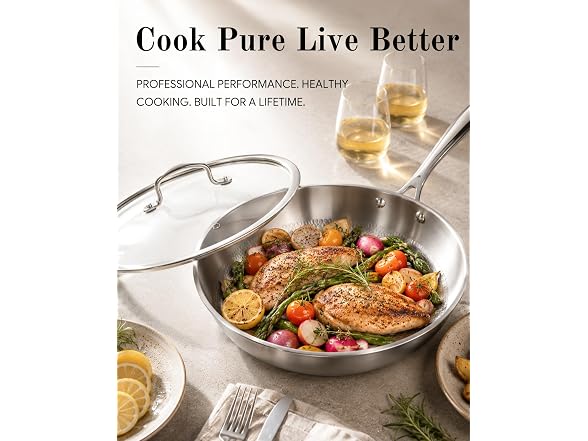 Titanium Pans for Cooking Hammered