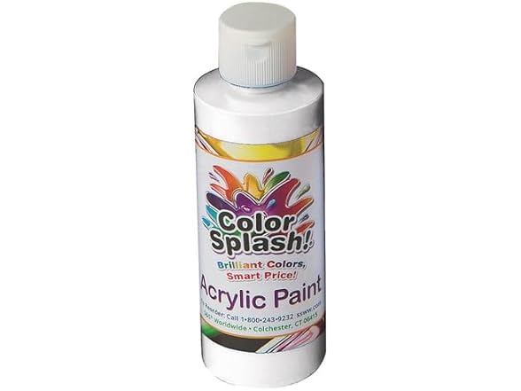 S&S Worldwide Color Splash Acrylic Paint, White, 8-oz.