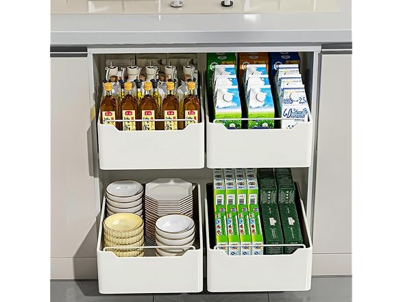 Takywep 25CM Wide Adhesive Pull Out Cabinet Organizer
