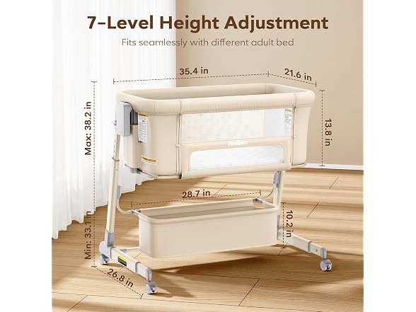 NeoBorn 4-in-1 Rocking Baby Bassinet
