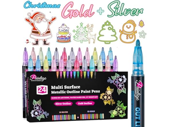 PAINTIGO 24 Double Line Outline Markers