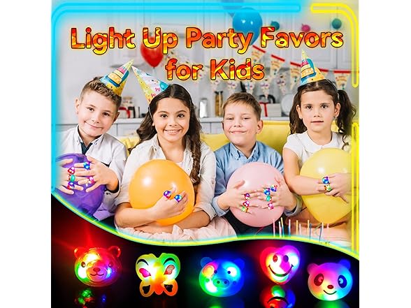 24 Pack LED Light Up Rings