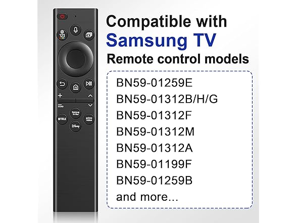 Voice Remote for Samsung Frame/Serif/QLED 4K 8K Smart TVs
