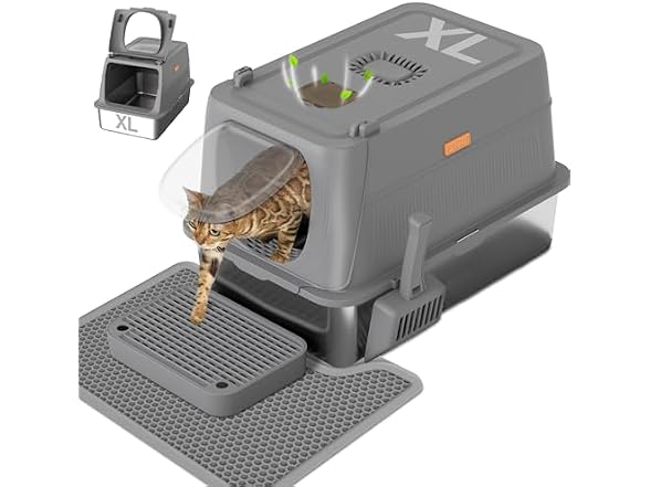 XL Stainless Steel Cat Litter Box w/ Lid