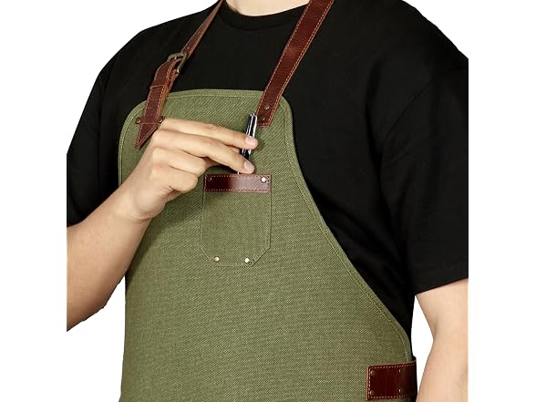 Otto Angelino Genuine Leather and Canvas Apron