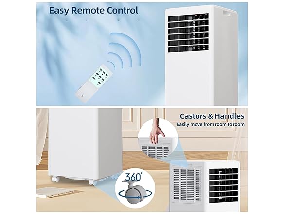 Vossfamul Portable Air Conditioner, 8000BTU(ASHRAE)