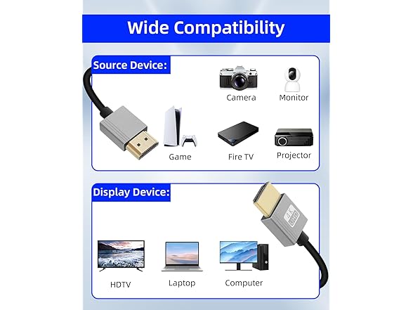 YANBORONSN 4K HDMI Coiled Cable 2.2FT