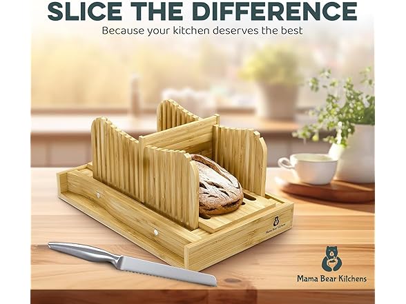 Bamboo Bread Slicing Guide with Knife