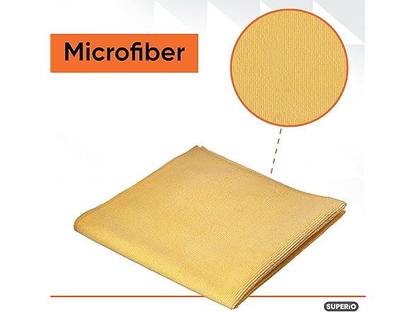 Superio Yellow Microfiber Cleaning Cloth