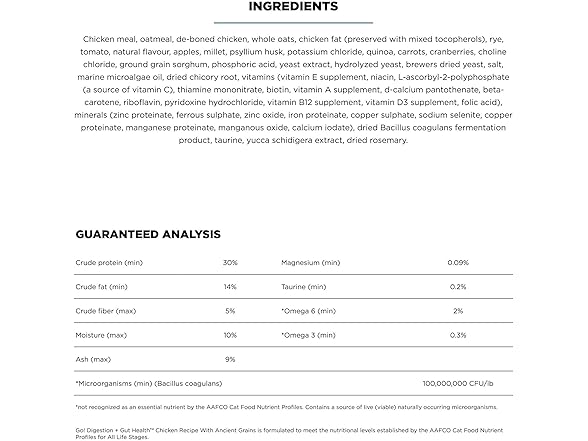 Go! Solutions Dry Cat Food, Chicken, 3lb