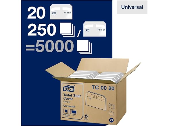 Tork Toilet Seat Cover White V1, Universal, TC0020