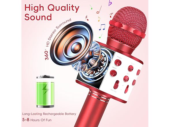 KIDWILL Wireless Karaoke Microphone