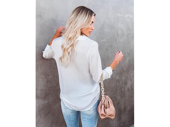 QegarTop Women (L) Button Down Shirts Long Tops