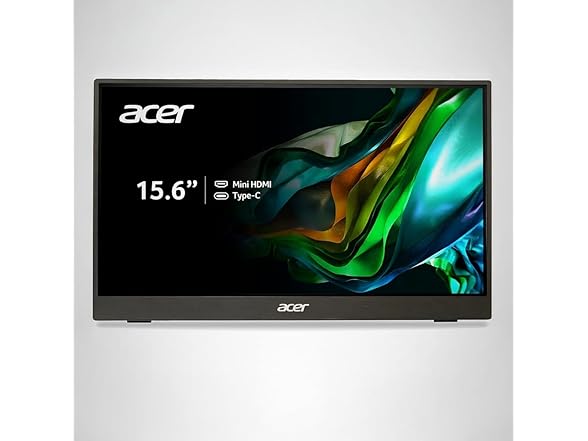acer PM161Q Bbmiuux 15.6" Full HD 1920 x 1080 IPS Business Slim Portable Monitor | AMD FreeSync | External Monitor for Laptop PC Mac I Two 1W Speakers | 2 - USB 3.1 Type-C Ports & 1 - Mini HDMI (Open Box)