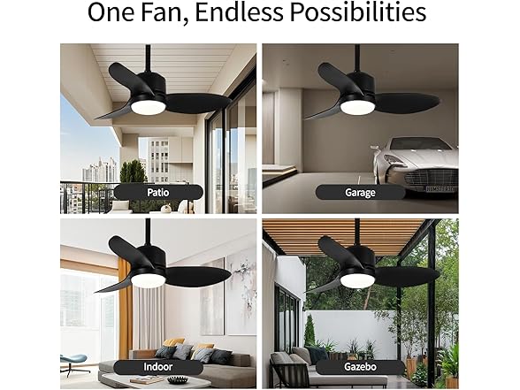 SUTEFAN 34'' Outdoor Ceiling Fan - Gallery 3
