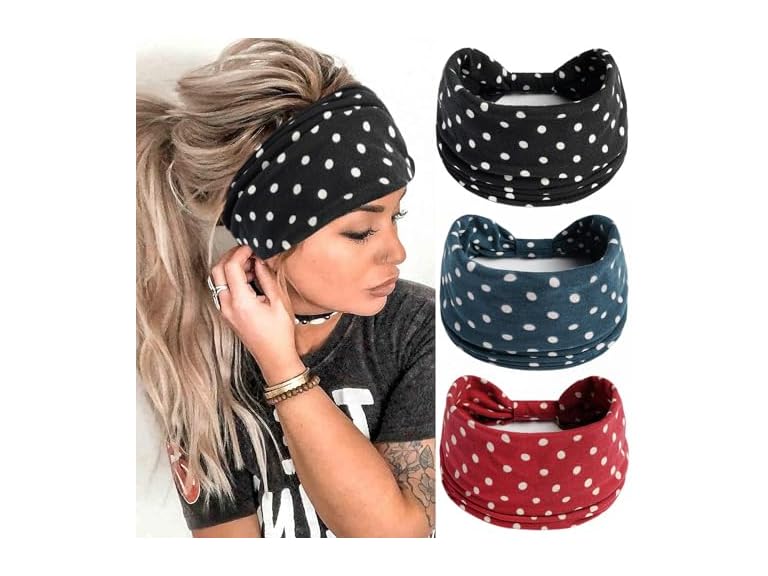 3 Pack Women's Elastic Sports Headband