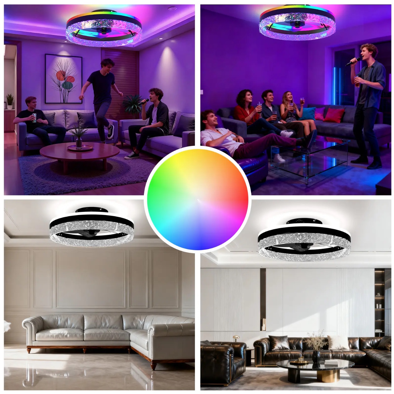 Smart RGB LED Ceiling Fan 20 w/ Remote - Gallery 15