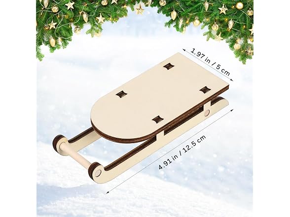 VOSAREA 10PCS Christmas Sled Ornament Miniature