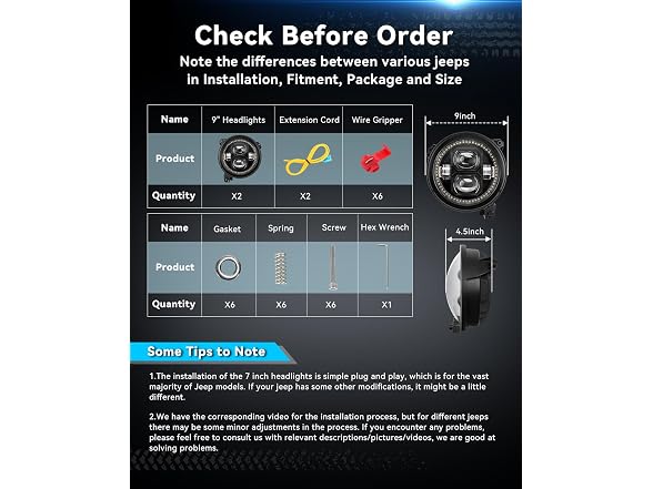 SUPAREE DOT 9" Round LED Headlights