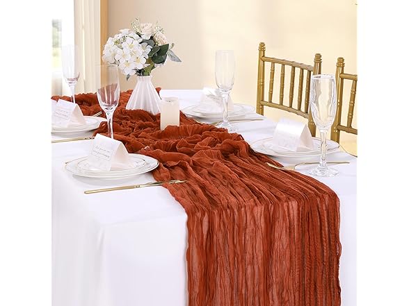 SoarDream 4 Packs 36"x120" Cheesecloth Table Runner