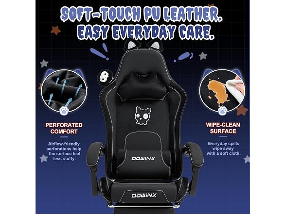 Dowinx Gaming Chair with Cat Ears