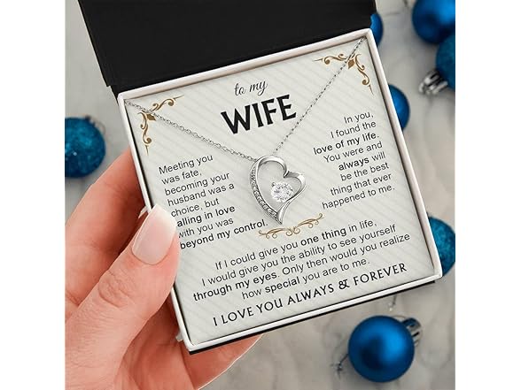 To My Wife Love Necklace 14k white gold