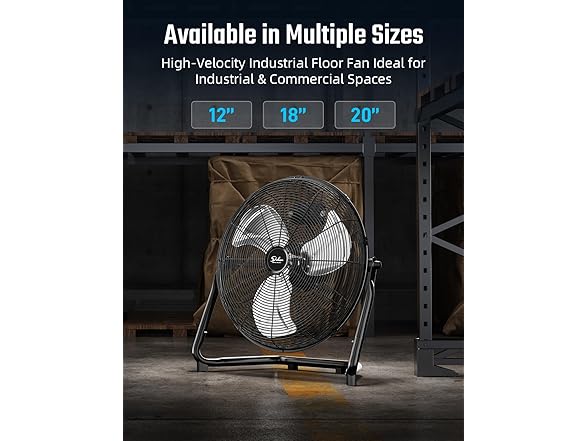 Simple Deluxe 12" Industrial Floor Fan