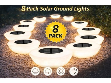 $23.99, Was $89.99, 73% Off! Hakol 8 Pack Solar Ground Lights dealfomo