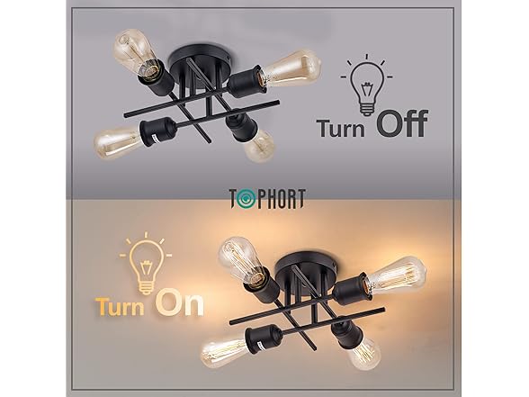 TOPHORT Semi Flush Mount Ceiling Fixture