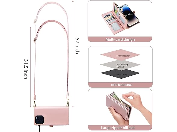 MInCYB for iPhone 15 Pro Wallet Case