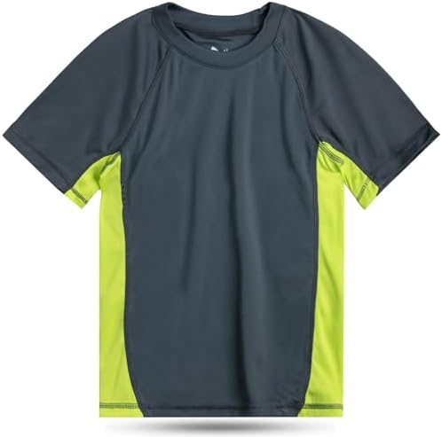 Kanu Surf Boys' Short Sleeve UPF 50+ Rashguard Swim Shirt, CB Charcoal, 3T