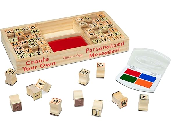 Melissa & Doug Wooden Alphabet Stamp Set