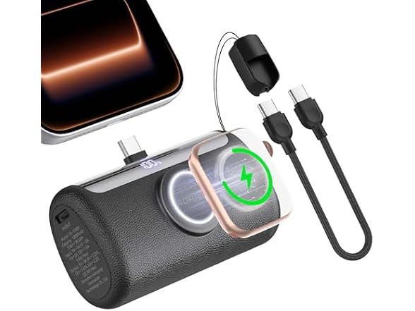 RORRY 3-in-1 Mini Power Bank 10000mAh USB-C