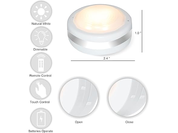 Starxing Silver Housing 6 Pack LED Puck Lights