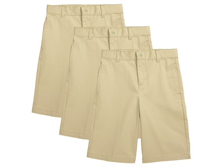 3-Pack Children & Boy's Flat Front School Uniform Twill Chino Shorts
