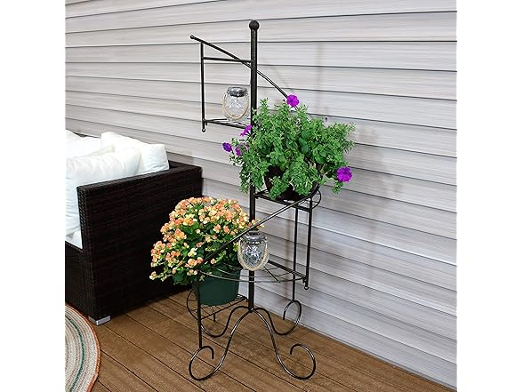Sunnydaze 4-Tier Metal Iron Plant Stand